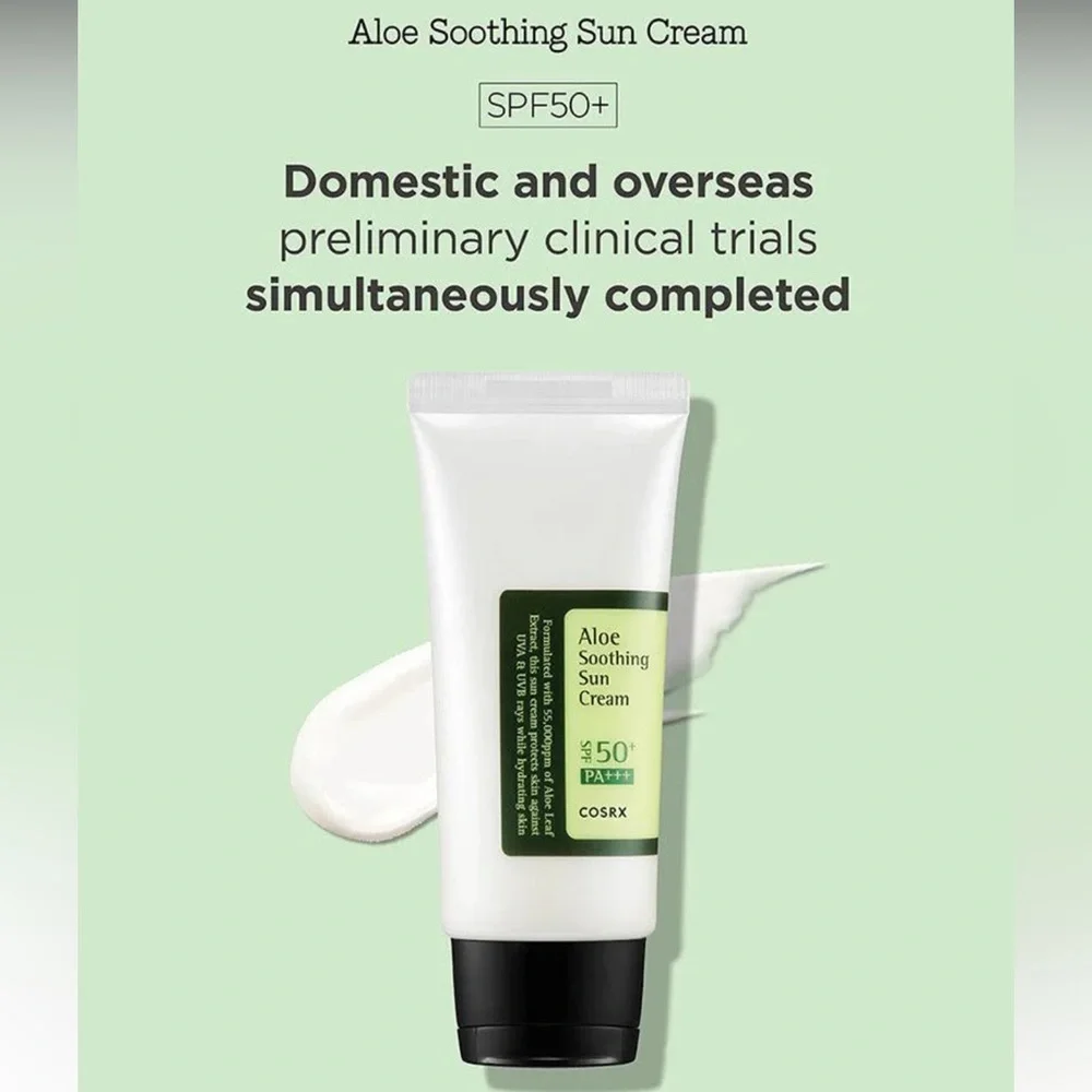 $8❤️‍🔥 COSRX Aloe Soothing Sun Cream SPF50+/PA++++ 🪴☀️ NEW IN BOX Sunscreen - Picture 4 of 8